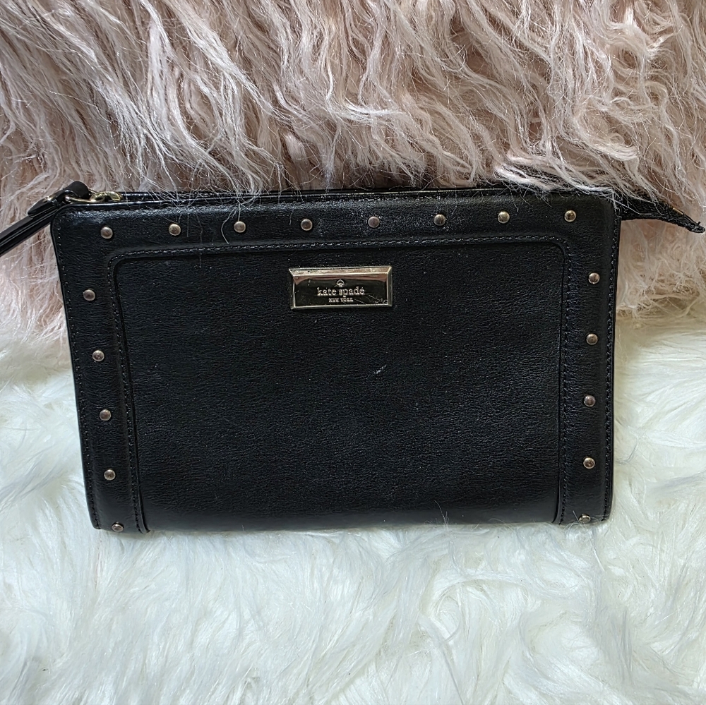 Kate Spade Black Helena Street Yulie Studded Clutch